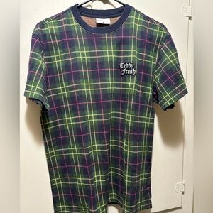 Teddy fresh plaid 100% cotton T-shirt. Never worn.